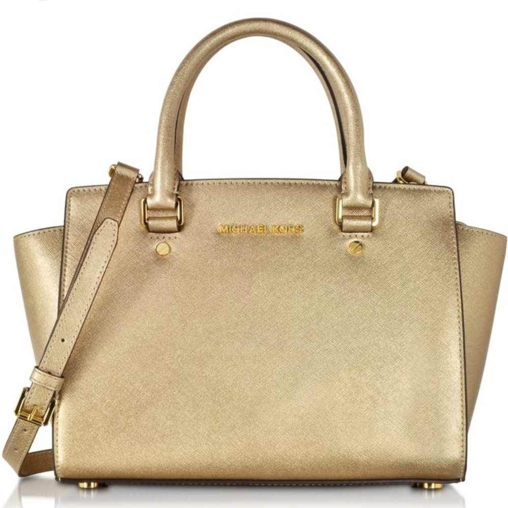 Michael Kors SELMA large Gold Tote - Picture 3 of 13